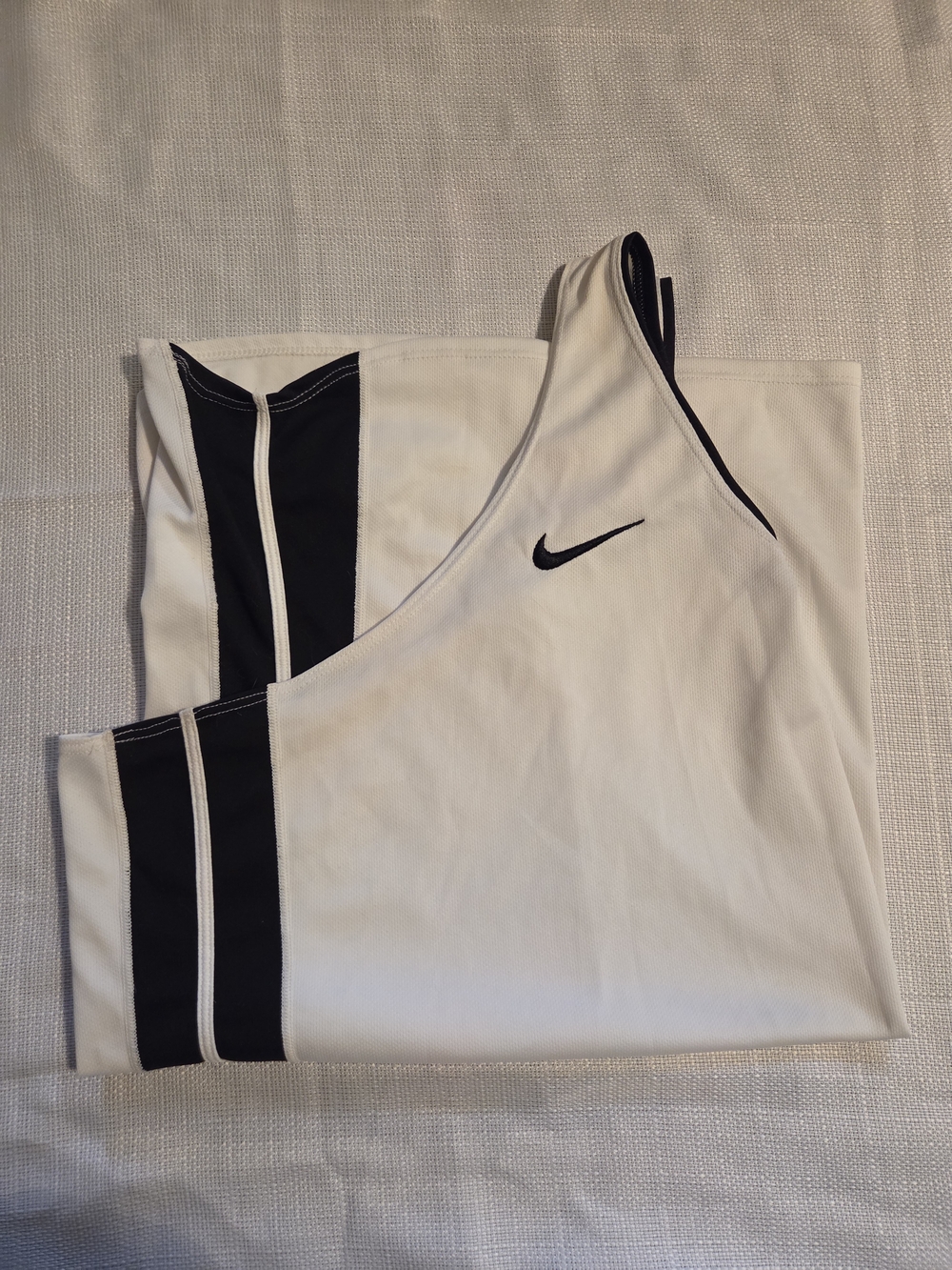 Nike White Dri-FIT Tank with Black Trim